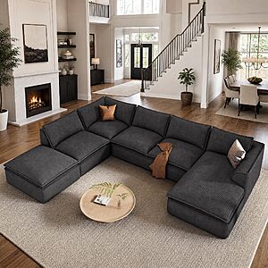 Vesgantti 7 Seater Sectional Modular Memory Foam Couch (Various) $650 + Free S&H
