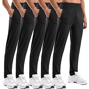 Amazon – 5 Pack Men's Sweatpants with Zipper Pockets Stretch Lightweight - $23.50–$29.99 w/ Code