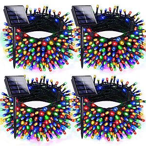 4-Pk EXF 33' Solar Outdoor Christmas Lights (Multicolor) $20 + Free S&H