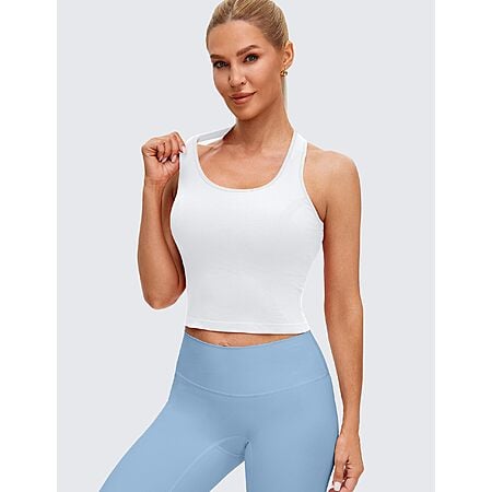 MathCat Women’s Seamless Racerback Crop Tank / Longline Sports Bra – $16.12 w/ Code