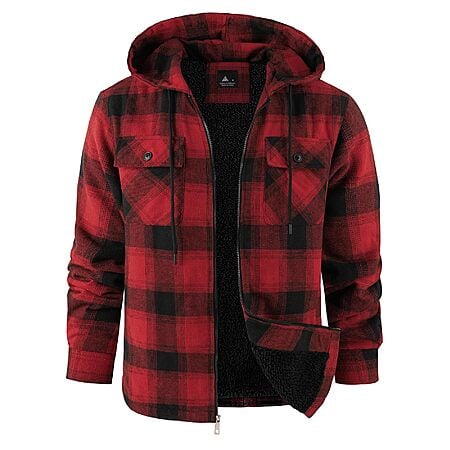 Amazon – ZITY Men's Sherpa-Lined Flannel Hooded Jacket - $19.99–$22.99 w/ Code