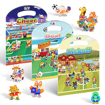 Amazon foki soccer reusable sticker book 177 pieces 6 99 w code