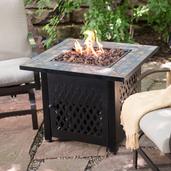 Endless Summer Slate Mosaic Propane Fire Pit Table with FREE Cover $74.99