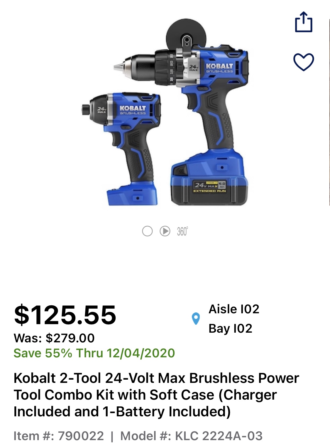 Kobalt 790022 clearance
