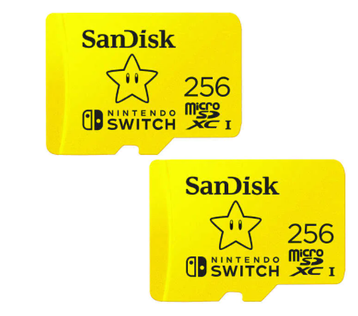 SanDisk 256GB microSDXC Card, Licensed for Nintendo Switch - 2 pack $50