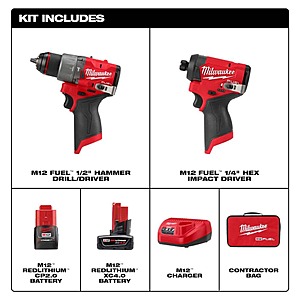 Milwaukee 12 top volt set