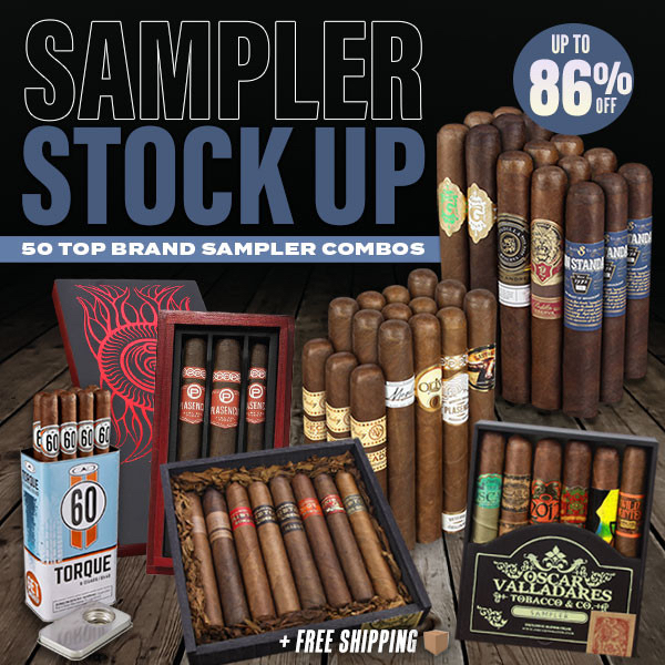 Cigars- 50-BRAND STACKED SAMPLER COMBOS….top Brands, Fine Blends, Fat Savings Up To 86% Off - $29.00