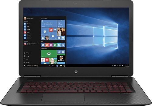 HP OMEN 17-W253DX Gaming Laptop, 17.3" Full-HD IPS Display, Intel Core i7-7700HQ Quad-Core 2.8GHz, NVIDIA GeForce GTX 1050TI 4GB, 1TB SATA + 128GB NVMe SSD, 12GB DDR4, -  $799