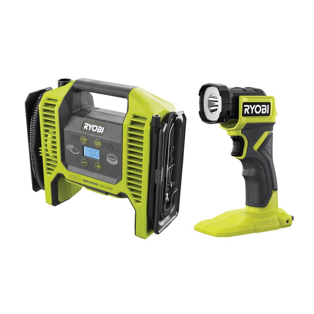 RYOBI ONE+ 18V Cordless 2-Tool Combo Kit with Dual Function Inflator (P747) and LED Light (Tools Only) - $69