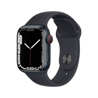 Apple Watch Series 7 GPS + Cellular, 45mm Midnight Aluminum Case with Midnight Sport Band - $329