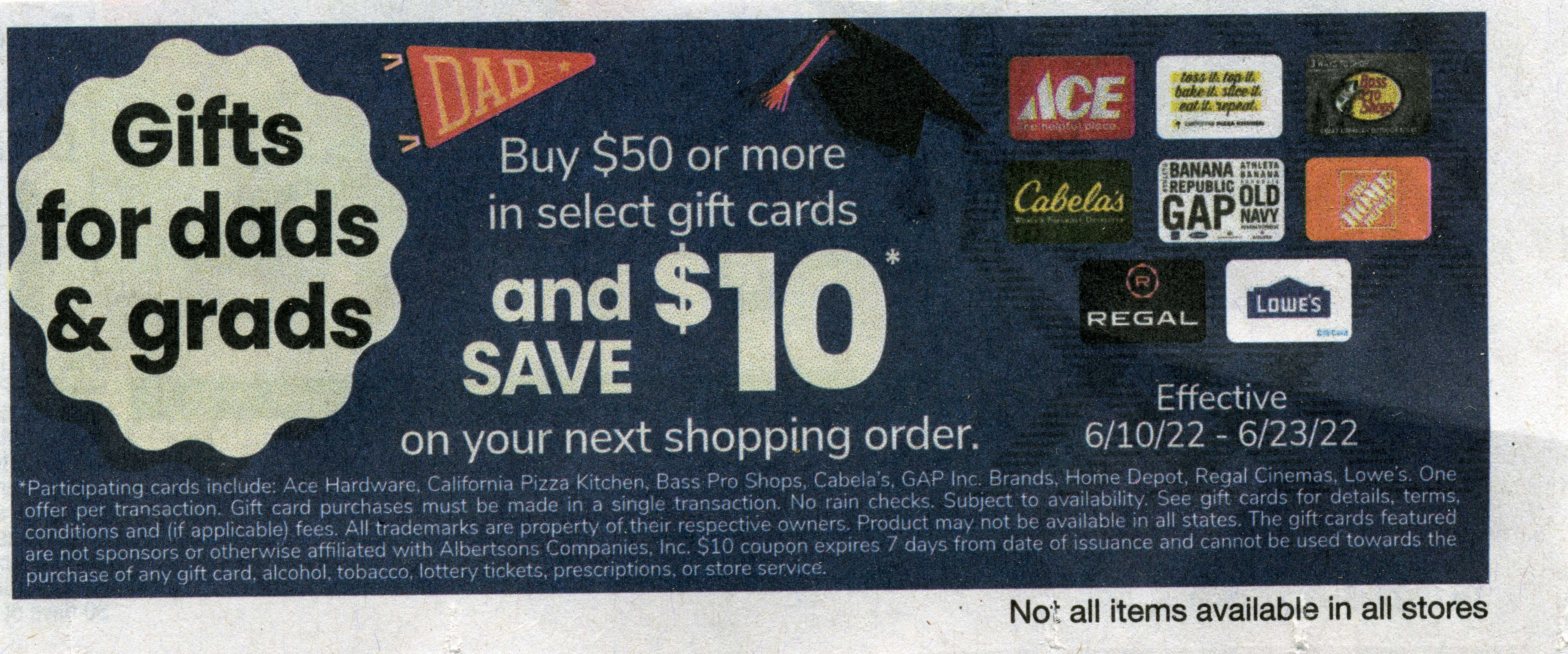 Starts 6/10: Homedepot, Lowes gift cards: $50, get a $10 ...