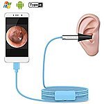 Depstech USB Otoscope. Digital Ear Scope Ear Inspection Camera, Earwax Cleansing Tool. 6 LED Lights. Micro USB/USB-C. Android/Windows/MAC. $17.49