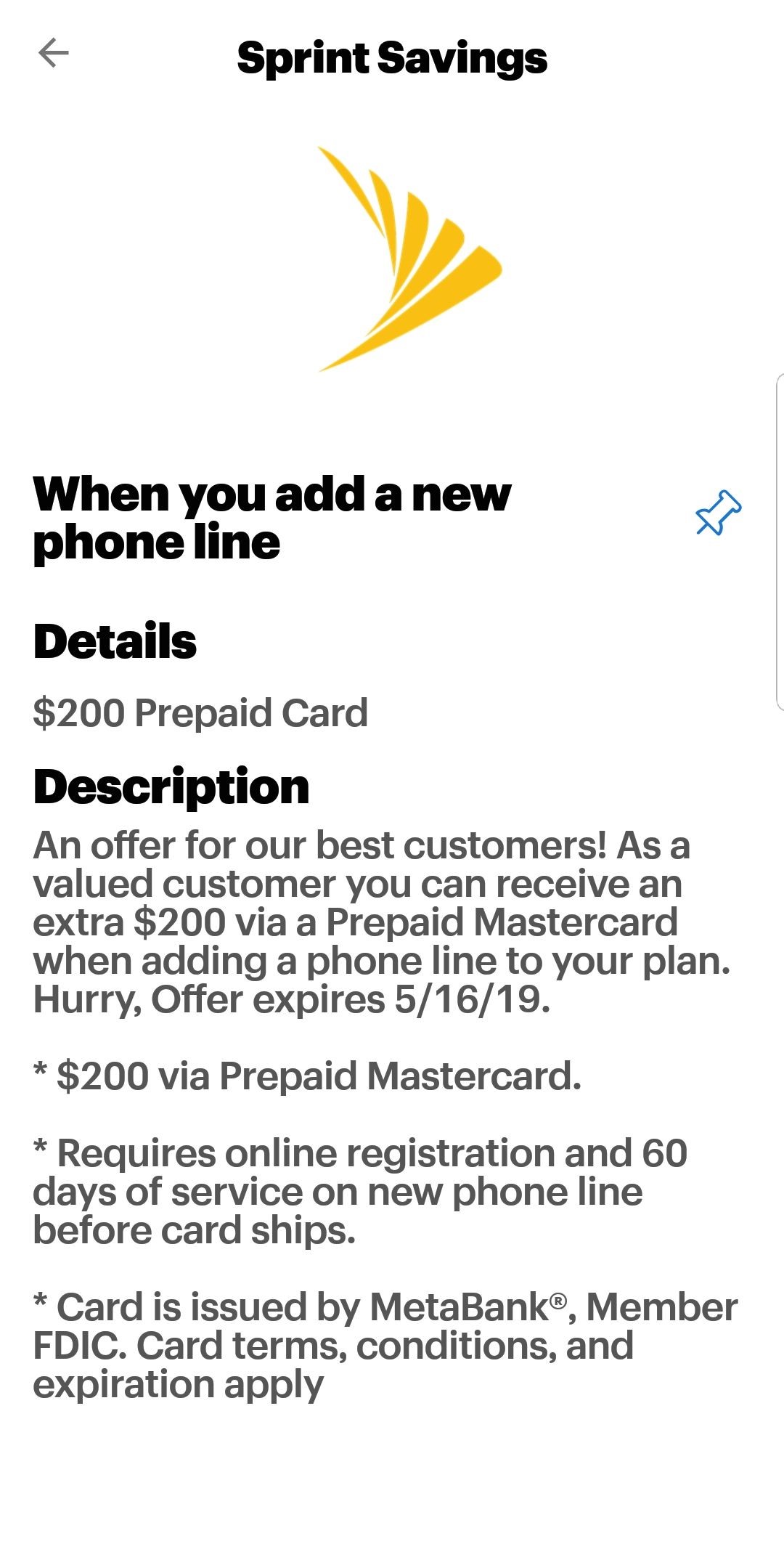 Sprint Savings: $200 Prepaid Card when you add a new line