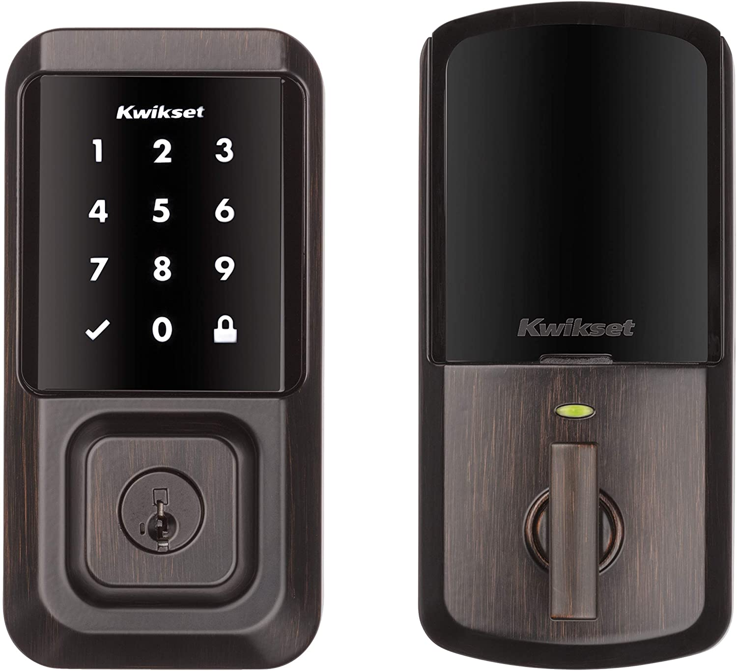 Kwikset 99390-002 Halo Wi-Fi Smart Lock Keyless Entry Electronic Touchscreen Deadbolt Featuring SmartKey Security, Venetian Bronze - - Amazon.com $175.19