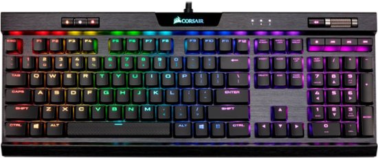 CORSAIR - K70 RGB MK.2 LOW PROFILE RAPIDFIRE Full-size Wired Mechanical Cherry MX LOW PROFILE Speed Switch Gaming Keyboard - Black $99.99