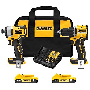 DeWalt 20V MAX Atomic Cordless Brushless 2 Tool Compact Drill and Impact Driver Kit $149
