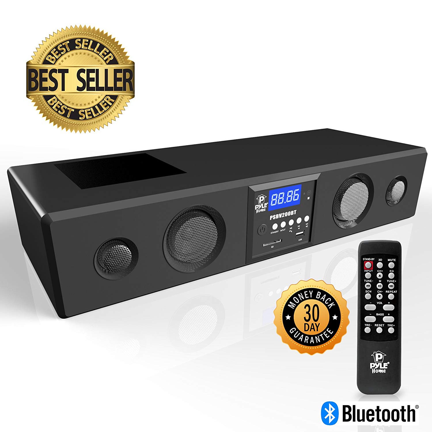 Pyle 3D Surround Bluetooth Soundbar - Sound System Compatible to TV, USB, SD, FM Radio $108.94+FS $108.92