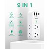 Mifasao Six Plug Surge Protector Expansion with 3 USB Ports, 1800 Joules Protection, 3-Sided Swivel Power Strip $7.99
