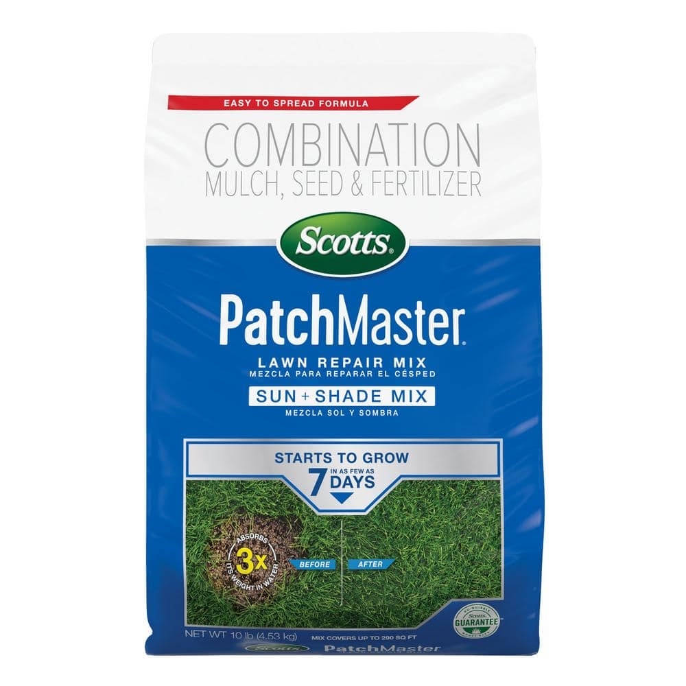 Scotts 10 lbs. Patchmaster Sun and Shade Grass Seed, Mulch and Lawn Fertilizer 14902-1 - $6.83