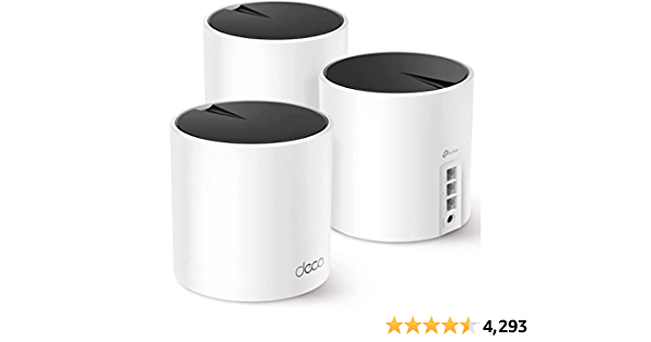 TP-Link Deco AX3000 WiFi 6 Mesh System(Deco X55) - Covers up to 6500 Sq.Ft. , Replaces Wireless Router and Extender, 3 Gigabit ports per unit, supports Ethernet Backhaul  - $144.50
