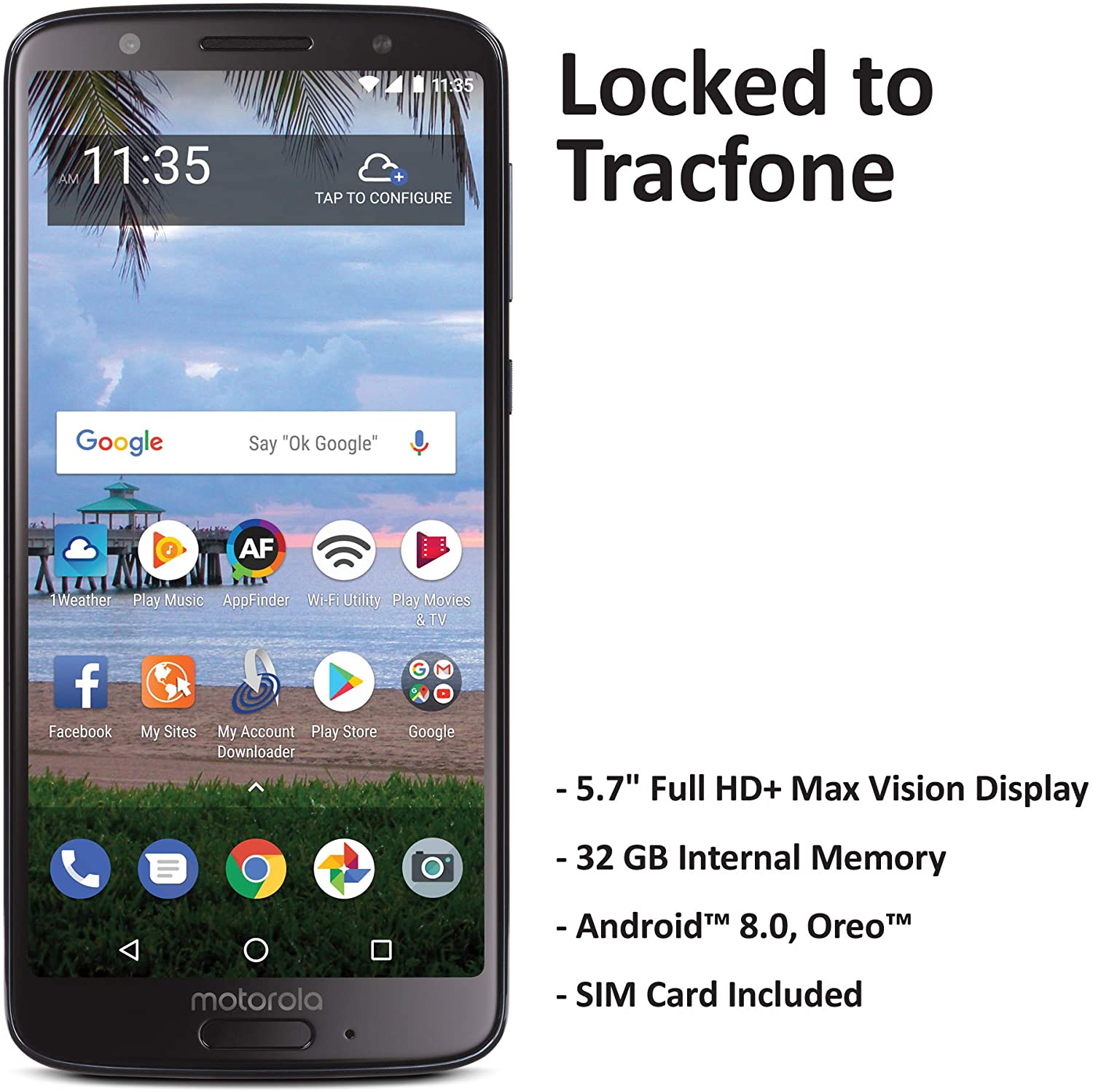 Motorola Moto G6, (Renewed, Tracfone Locked) for $34.99