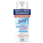 1-Oz Secret Whole Body Aluminum Free Cooling Deodorant Spray for Women (Peach &amp; Vanilla) 4 for $9 + $8 Walgreens Cash + Free Store Pickup on Orders $10+
