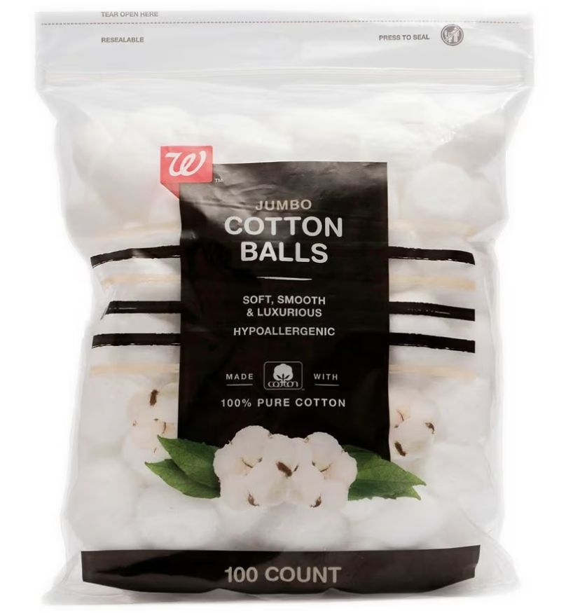 100 Count Walgreens Jumbo Cotton Balls $.80 + Free Store Pickup with $10+