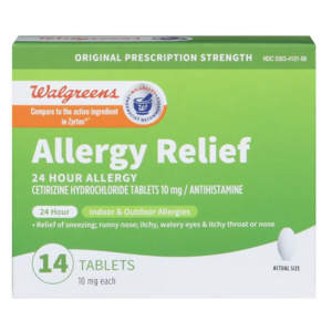 Walgreens 24 Hour Allergy Relief Cetirizine Tablets 14 Count - $  2.70 at Walgreens + Free Store Pickup on Orders $  10+
