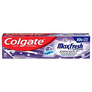 6.3-Oz Colgate Max Fresh Toothpaste + $5 Extrabucks Rewards 2 for $6 + Free Store Pickup