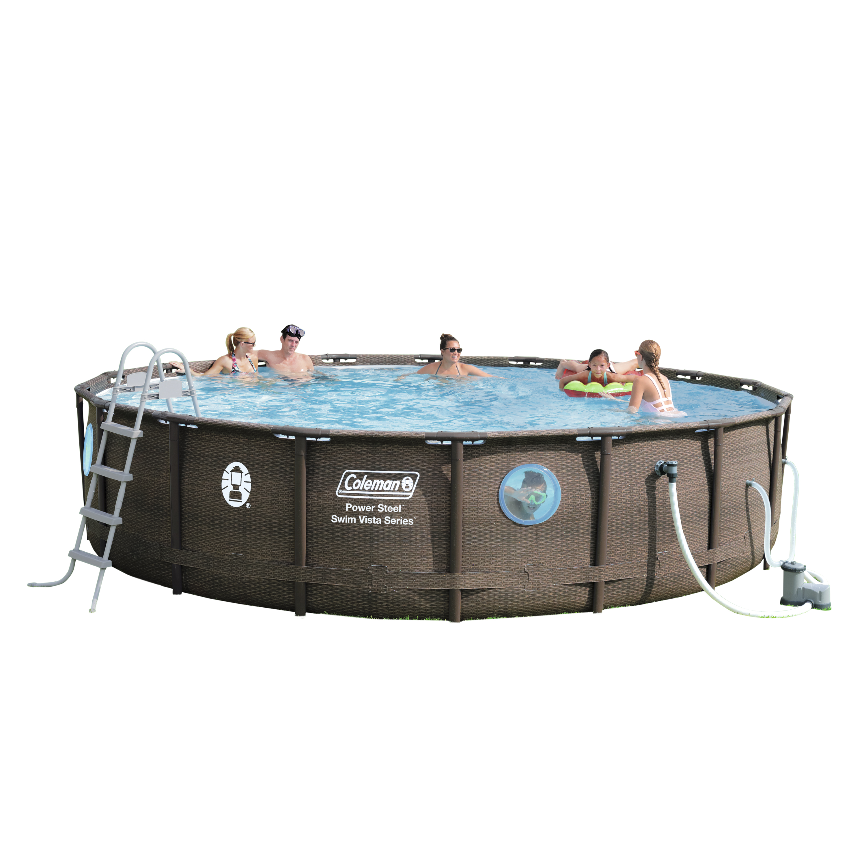 YMMV  Coleman Power Steel Swim Vista Series II 18' x 48;" Frame Swimming Pool Set with Pump, Ladder and Cover $99