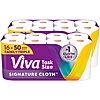 $28.69 or less s&s clip q viva signature cloth paper towels, task size, 16 family triple = 50 reg rolls, 141 sheets per roll