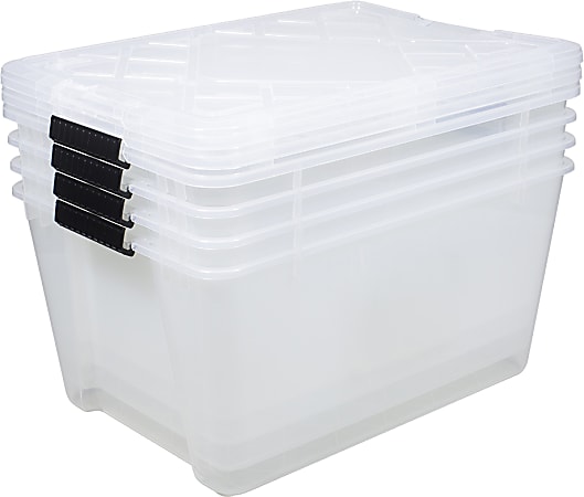 Store Pick Up-Office Depot® Brand by GreenMade® Instaview Storage Container W Handles  Lids, 45 Qt, 16-1/2" x 15-3/4" x 21-1/2", Clear, Pack Of 4 $41 20-25% back rewards