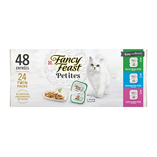 Fancy Feast Purina Gourmet Wet Cat Food Variety Pack, Petites Gravy Collection, Break-Apart tubs, 48 Servings $12.75 or less SUB/SAVE a/25% off Q FS AMZ - YMMV