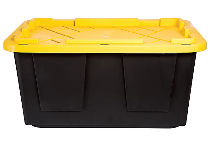 Office Depot® Brand by GreenMade® Professional Storage Tote With Handles/Snap Lid, 27 Gallon, 30-1/10" x 20-1/4" x 14-3/4", Black/Yellow $10.99 STORE PU ONLY