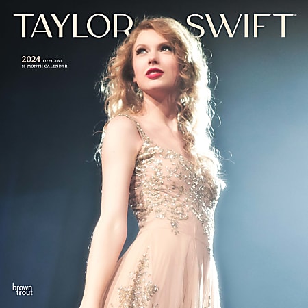 2024 Brown Trout Monthly Square Wall Calendar, 12” x 24”, Taylor Swift, January To December 2024 $10 Free Store Pick Up OFFICE DEPOT plus $2 back in rewards AC