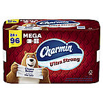 Charmin Ultra Soft Mega Roll Toilet Paper, 4&quot; x 4&quot;, 242 Sheets Per Roll, Pack Of 24=96 Rolls $27 WHERE AVAILABLE free same day delivery OFFICE DEPOT