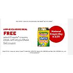IMPORTANT UPDATE! Staples B&amp;M Free 24ct Box of Select Crayola Crayons with ANY purchase inc free cost ink or tech recycle!!