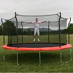 Propel 15ft Trampoline with Enclosure, Ladder and Mister and Anchor Kit $300 free pu KMART aMIR