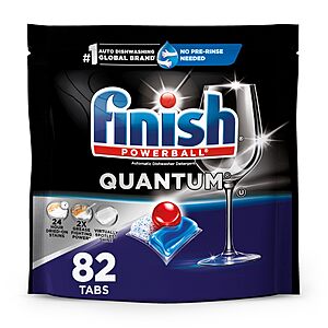 Finish Quantum Dishwasher Pods, No Pre-Rinse Detergent For 24HR Dried-On Stain & Grease, 82 Count  $13.85 a/$4.10 clip Q and Sub-Save shipped