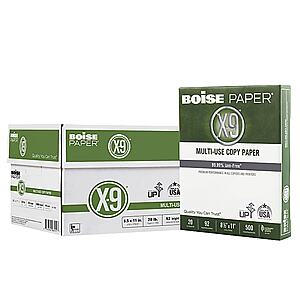 Office Depot w/Free Ship: Two Cases of Boise X9 Printer Paper (20 Reams) $76 shipped, get a $15 UBER/LYFT GC or $10 Visa GC (see post)