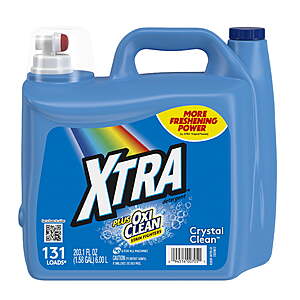 Xtra Plus OxiClean, 131 Loads Liquid Laundry Detergent, 203.1 fl oz  $10 shipped WALMART+ or store pick up