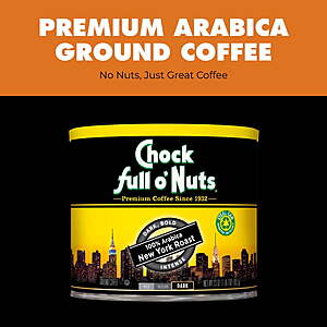 Chock full o'Nuts® New York Roast Dark Roast Ground Coffee Can 23 oz  $8.48 shipped w/WALMART+ (possibly regional pricing, ymmv)