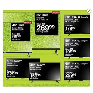 Target Starts 11/23: Hiro 65" Roku Smart $270 (257 red card) or 40"  $100 ($95 red card) Free Ship Target  (can pay with Circle Rewards)