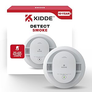 Kidde Smoke Detector, 10-Year Battery Powered, with LED Status Lights, 8  $29.79 FS AMAZON