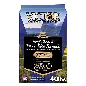 40-lbs VICTOR Super Premium Dog Food (Beef & Brown Rice) 2 for $91.20 + $30 Amazon Credit w/ S&S + Free S&H