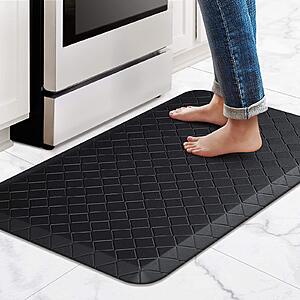 17.3" x 28" HappyTrends Anti-Fatigue Non-Slip Water Resistant Mat (Black) $10 