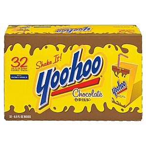 Yoo-hoo Chocolate Drink,6.5 fl oz boxes,32 pack $8.10 or less S&S CLIP Q Amazon (YMMV ON Q