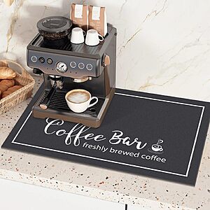 12"x 20" Dish Drying Mat, Super Absorbent & Cuttable Coffee Mat, Hide Stain Bar Mat for Kitchen Counter, Coffee Bar Accessories, $6.29 FS w PRIME