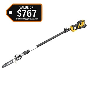 FLEXVOLT 60V MAX 10 in. Cordless Battery Powered Telescoping Pole Saw Kit with 3.0 Ah Battery and Charger  $469 Home Depot