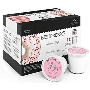 Bestpresso Coffee, Breakfast Blend Light Roast OR Donut Shop Medium Roast  Single Serve K-Cup Pods, 96 Count  $28-$29 S&S Promo